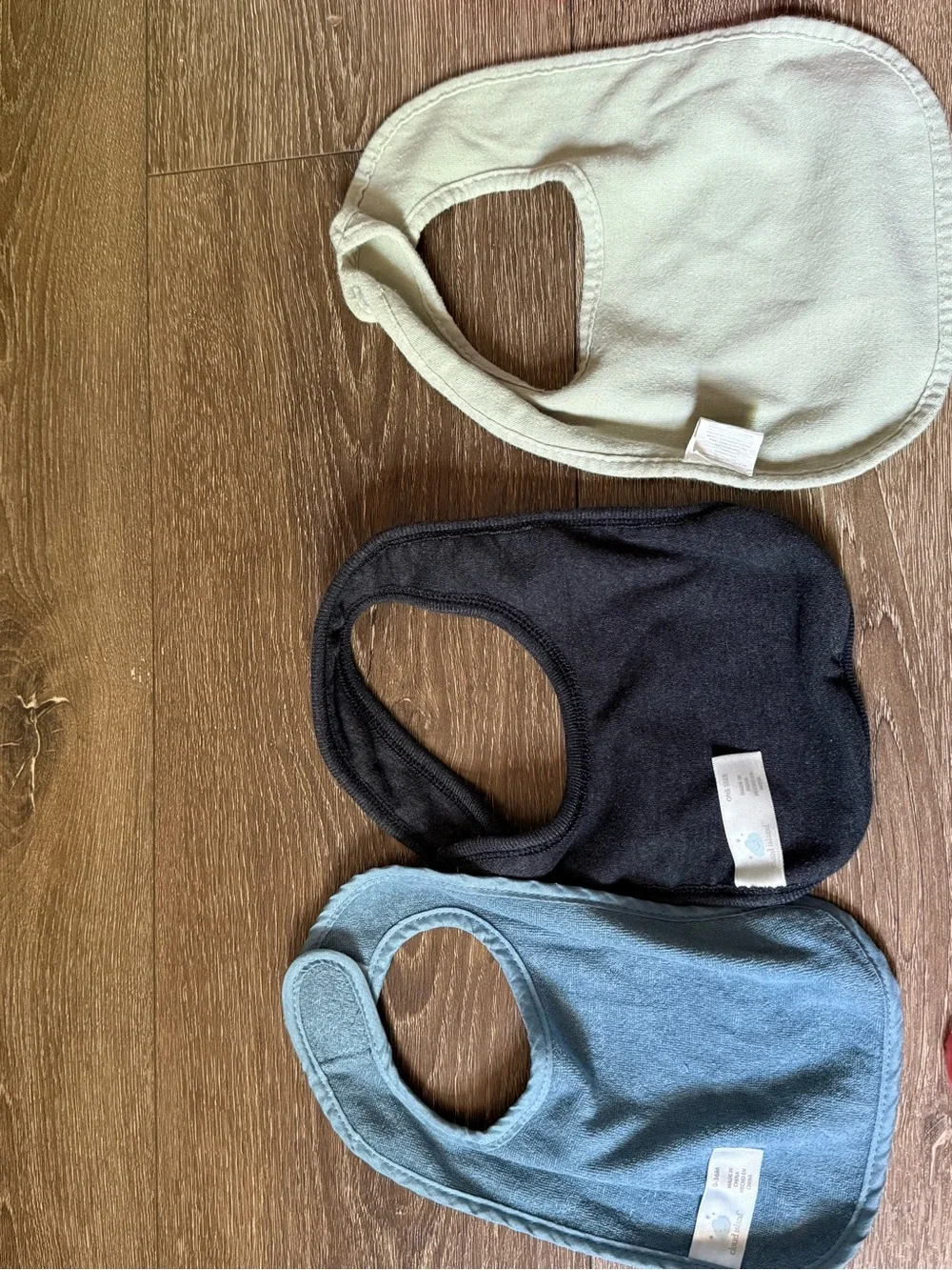 3-Pack Baby Bibs in Blue, Gray Polka Dot & Cream - Soft Feeding Bibs
